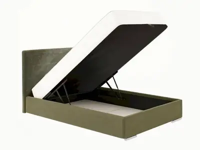 Shtrat i dhomes gjumit 140x200cm me hapesire magazinimi dizajn modern ngjyre gjelber i mbyllur per dhome gjumi komode dhe funksionale | 75Mall