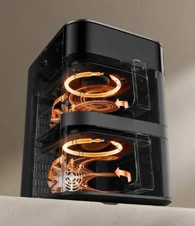 Air fryer Xiaomi me qarkullim ajri 360 grade per ushqim krokant dhe gatim te shpejte
