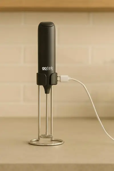 Shkumues qumeshti elektrik USB i rikarikueshem per pergatitje te shpejte shkume qumeshti per kafe kudo