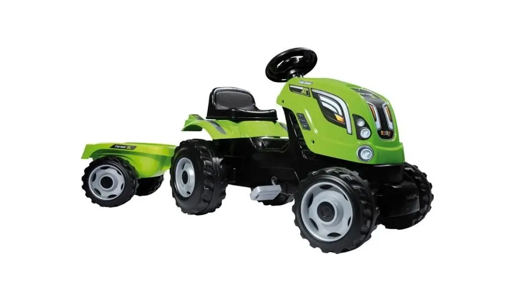 Smoby Traktor me rimorkio / gjelbërt, Ngjyra: Gjelbërt