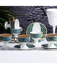 Filxhana set porcelani 6c, Ngjyra: Gjelbërt