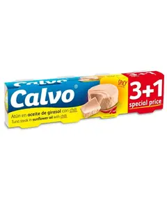 Tuna në vaj bimor -Chilli 4x80g (3+1) Calvo/P20