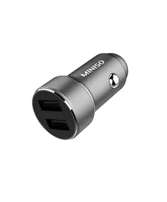 Karikues metalik per veture 5V 2.4A Double USB Ports Model: C08(Silver), Ngjyra: Hiri