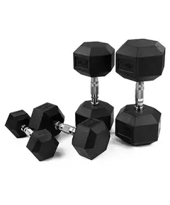 Premium rubber dumbbells 2 x 15 kg