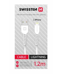 Kabëll telefoni Swissten USB/LIGHTENING 1.2M WHITE 71506030