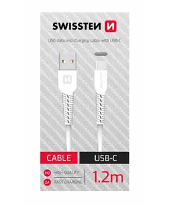 Kabëll telefoni Swissten DATE  Usb/Usb-c 1.2 White 71506020