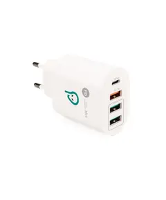 Mbushës telefoni  SPACER 36W, 1 x USB Type-C 20W + 1 x USB QC 3.0, 2 X USB 2.4A / White "