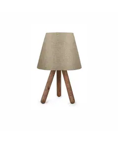 LT02-99 LAMBARIO-SAND BEIGE-FABRIC HEAD/WOOD BODY-1XE27-MAX40W-PORTABLE LUMINAIRE