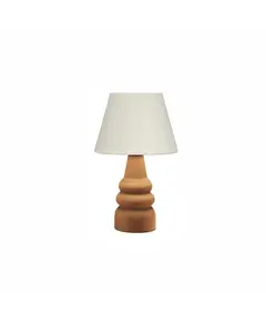 LT02-115 LAMBARIO-CREAM-FABRIC HEAD/WOOD BODY-1XE27 MAX40W-PORTABLE LUMINAIRE