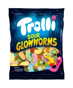 TROLLI Sour Glowworms 100gr (24) /P24