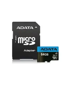 MicroSD Adata 64GB + adapter AUSDX64GUICL10A1-RA1