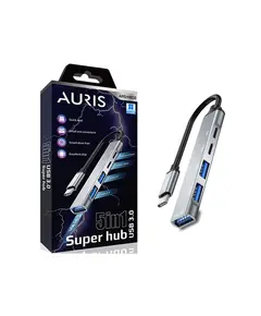 Konvertues Auris ARS-HB02 METAL HUB 5 IN 1 TYPE C USB-C MULTIPLIER