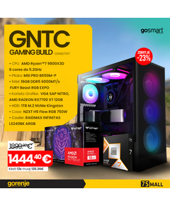 Kompjuter GNTC BUILD GAMING Ryzen 7 9800X3D/16GB/1TB/ AMD RX7700 XT