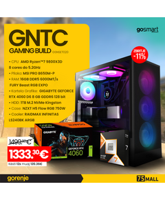 Kompjuter GNTC BUILD GAMING Ryzen 7 9800x3D/16GB/1TB/ RTX4060