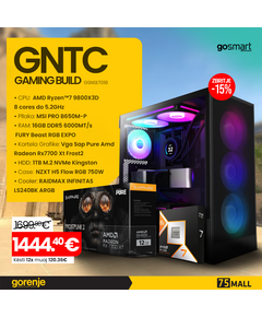 Kompjuter GNTC BUILD GAMING Ryzen 7 9800x3D/16GB/1TB/ RX7700 XT