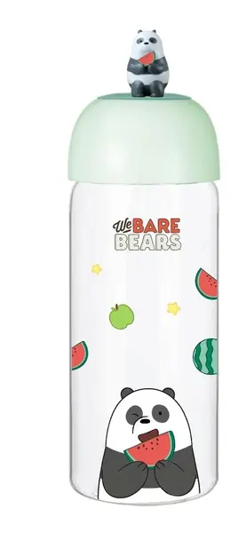 Shishe qelqi We Bare Bears 420ml Panda, Ngjyra: E përzier