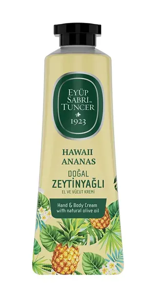 Krem për duar dhe trup me vaj ulliri 50ml - Ananas Hawaii /P96, Ngjyra: Bezhë