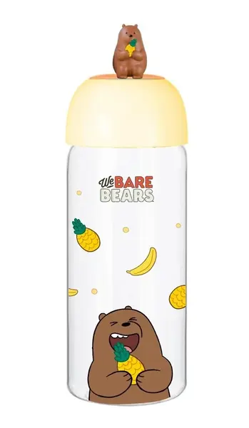 Shishe qelqi We Bare Bears 420ml Grizz, Ngjyra: Kafe