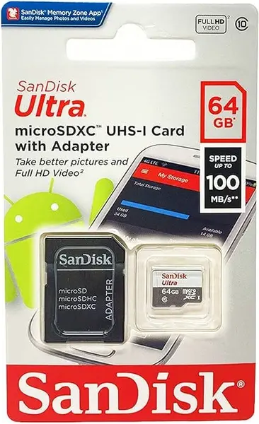 MicroUSB  SanDiskUltra microSD 64GB, Class 10