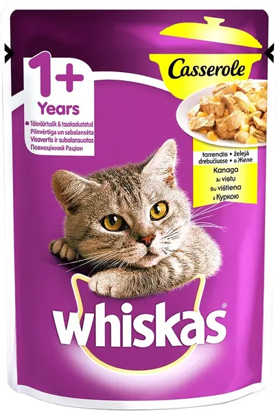 WHISKAS Casserole CIJ POUCH Pule 85g/P28