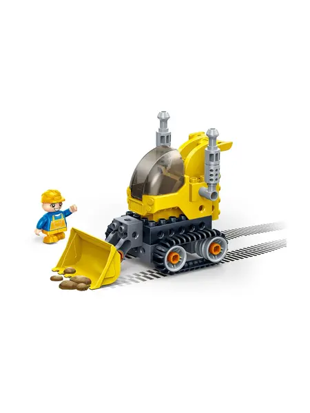 Lodër - Construction Vehicle Big Building Blocks(Bulldozer, 19 copë)