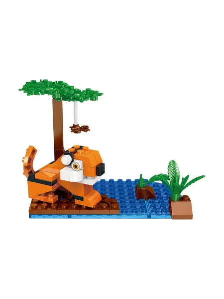 Lodër - Rainforest Animals Building Blocks(Tiger, 73 copë)