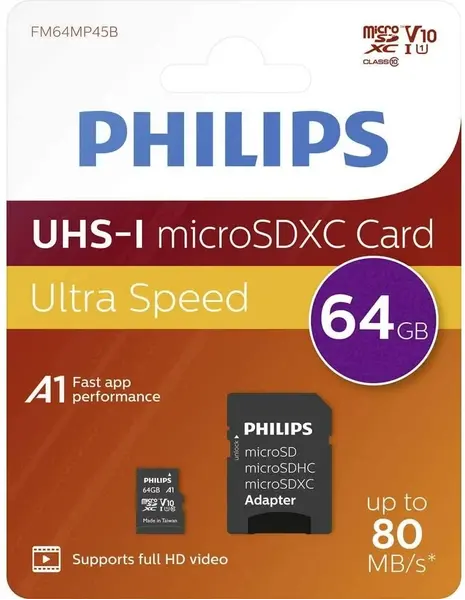 MicroUSB PHILIPS SD 64GB  MICRO SDXC CARD+ADAP