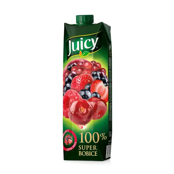 Juicy Super fruta mali 100% 1l/P6