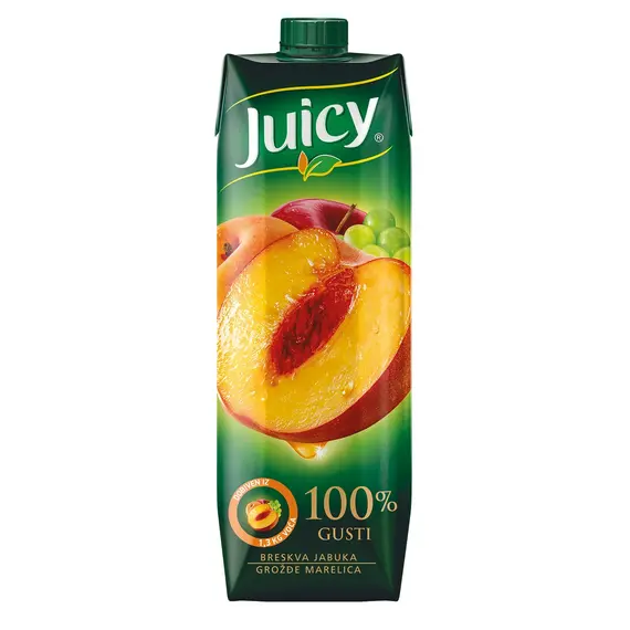 Juicy Gusti 100% (Kajsi, mollë, pjeshkë), 1L/P6