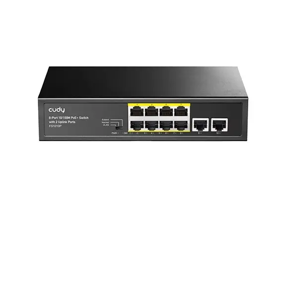 Switch Cudy 8-Port 10, 100M Poe ,With 2 Uplink Ports,  Model: Fs1010P