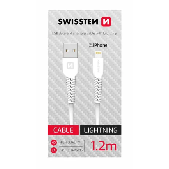 Kabëll Telefoni Swissten Usb, Lehtëening 1.2M Bardhë 71506030