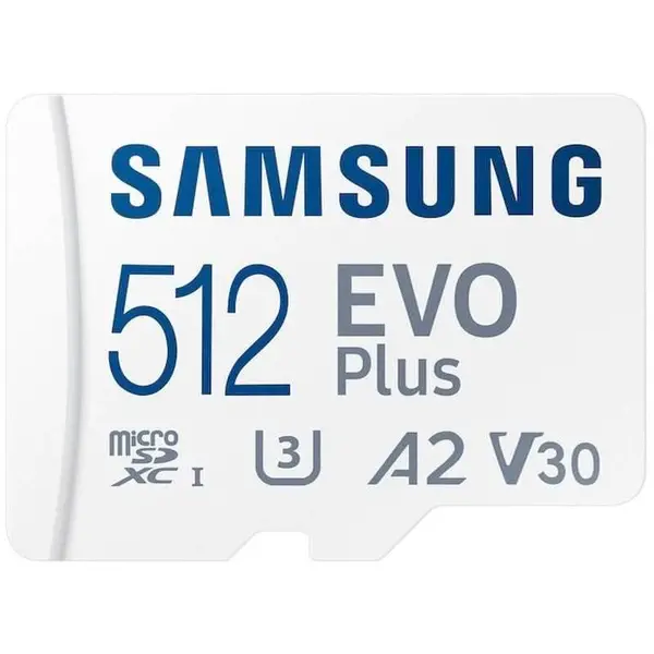 MicroUSB Samsung SDXC EVO Plus UHS-I U3 Class 10 512GB + Adapter