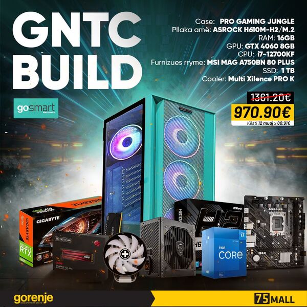 GNTC BUILD i7-12700KF / 16GB RAM / 1TB SSD / RTX 4060 8GB