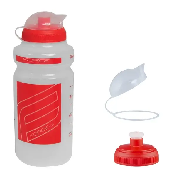 Shishe FORCE 0.5 L, transparente / kuqe