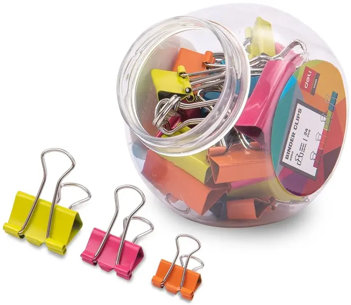 Binder Clips Me Ngjyra Deli  Set 1, 24 8560