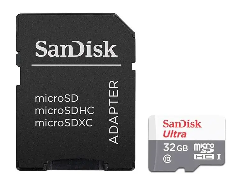 MicroUSB SanDisk SDHC 32GB, SD Adapter, Class 10