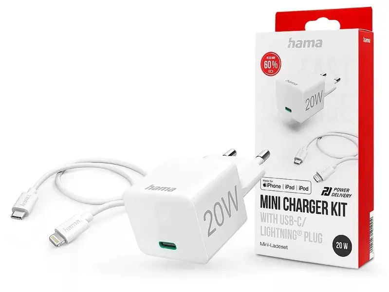 Mbushës telefoni  Hama Charger + USB-C Light Kabl 20W 3A