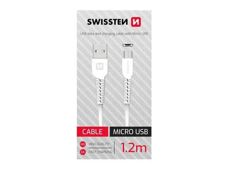 Kabëll telefoni Swissten DATA USB/MICRO USB 1.2M  71506010 White