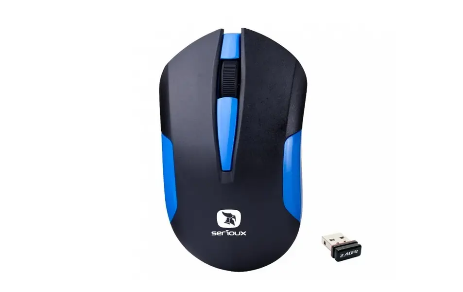 Maus SERIOUX DRAGO300 WR BLUE USB Optical / Black, Ngjyra: Kaltërt